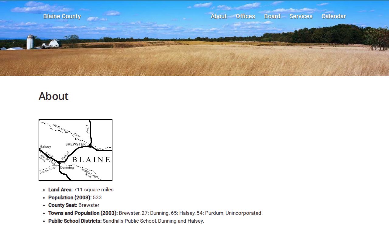 Blaine County criminal records city and county map information