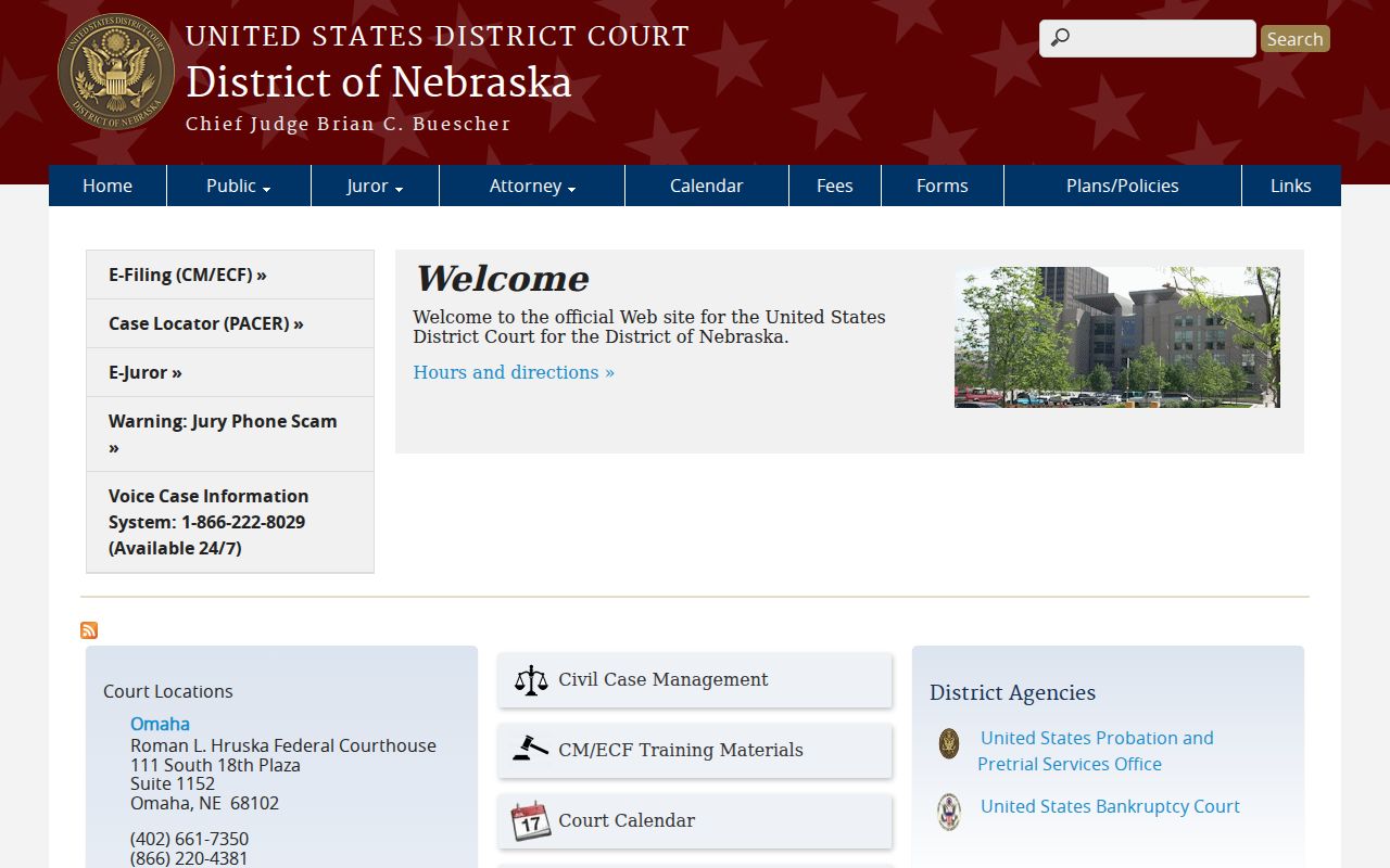 Brewster criminal court records in the federal District of Nebraska